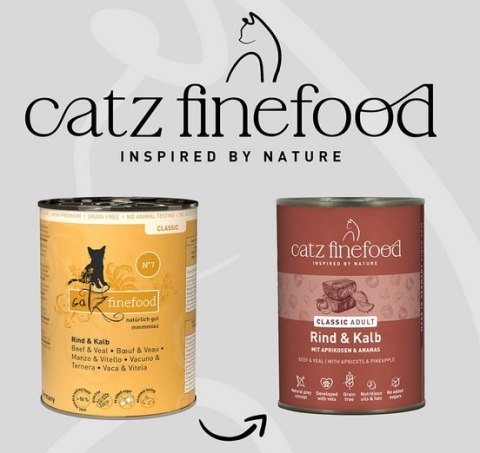 Catz Finefood Classic N.07 Wołowina i cielęcina puszka 400g