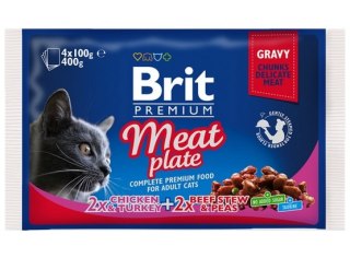 Brit Premium Cat Adult Meat Plate saszetki 4x100g