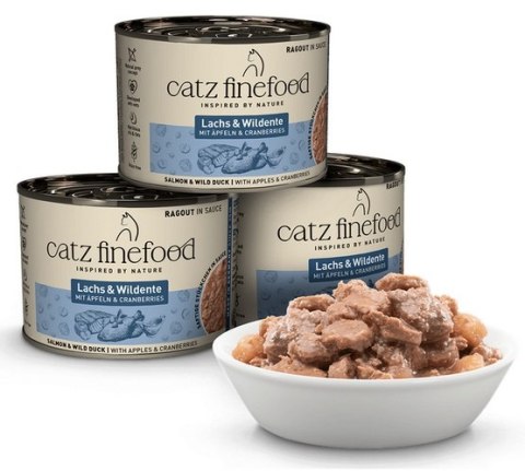 Catz Finefood Ragout in Sauce Łosoś i Dzika Kaczka (N.605) puszka 190g