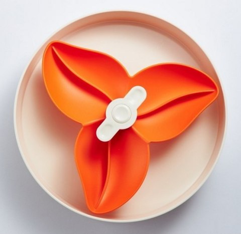 Spin Interaktywna miska Flower/Spin biało-pomarańczowa
