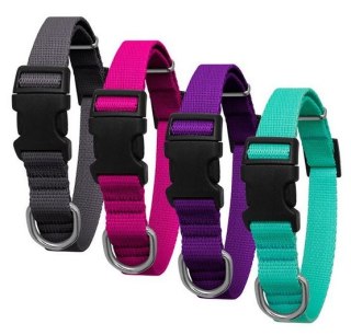 CHABA Obroża taśma regulowana S 10mm fuksja