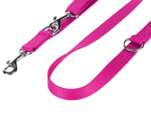 CHABA Smycz taśma regulowana M 16mm/260cm fuksja