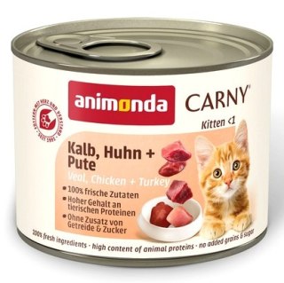 Animonda Carny Kitten Cielęcina + Kurczak + Indyk puszka 200g