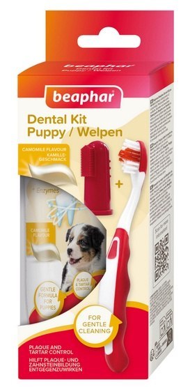 Beaphar Puppy Dental Kit - szczoteczka i pasta do zębów 50g