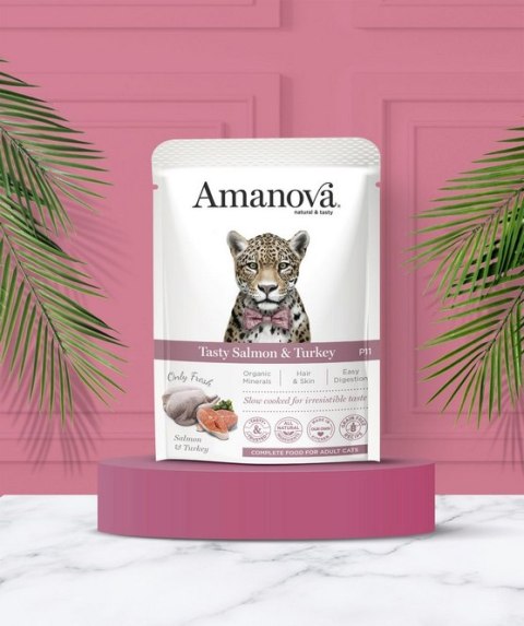Amanova Cat Tasty Salmon & Turkey - łosoś i indyk saszetka 85g [P11]