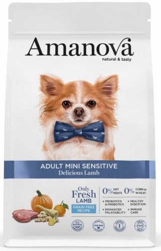 Amanova Dog Adult Mini Sensitive Delicious Lamb - jagnięcina 7kg