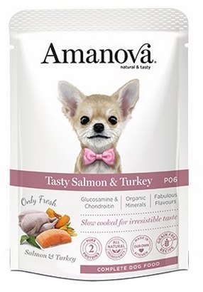 Amanova Dog Adult Tasty Salmon & Turkey - łosoś i indyk saszetka 100g [P06]
