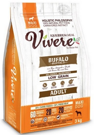 Vivere Maxi Adult Buffalo 3kg Karma Monobiałkowa z Bawołem dla dużych ras