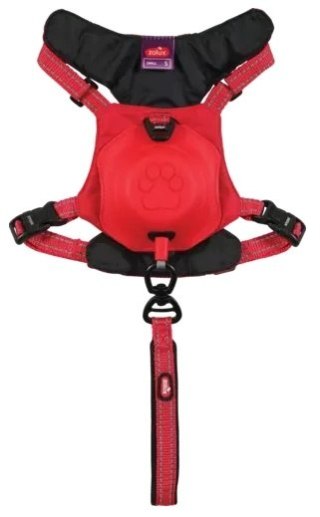 Zolux Szelki ze smyczą automatyczną Easyride M czerwone