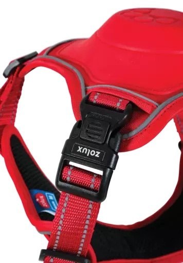 Zolux Szelki ze smyczą automatyczną Easyride XS czerwone