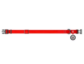 Collar Waterproof Obroża wodoodporna z QR-paszportem, plastikowy fastex, M 20mm/28-40cm czerwona