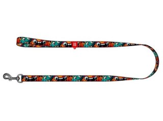 Collar WauDog Nylon Smycz nylonowa M 20mm/200cm, wzór ZĘBATE POTWORY