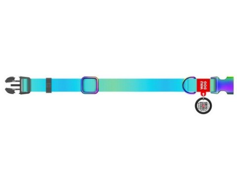 Collar WauDog Recycled Obroża nylonowa z QR-paszportem, gradient M 20mm x 28-40cm niebieski