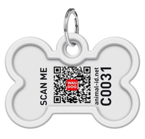 Collar WauDog Smart ID Zawieszka z QR-paszportem kość 4x3cm NASA21