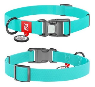 Collar WauDog Waterproof Obroża wodoodporna z QR-paszportem, akumulująca światło, plastikowy fastex, 25mm/34-49cm