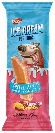 Dr.Zoo Ice Cream lody dla psów - sausage & cheese 50g