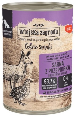 Wiejska Zagroda Leśne Smaki Sarna z przepiórką puszka 400g