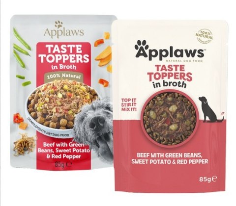 Applaws Taste Toppers Saszetka dla psa - wołowina, zielony groszek, bataty i czerwona papryka w sosie 85g