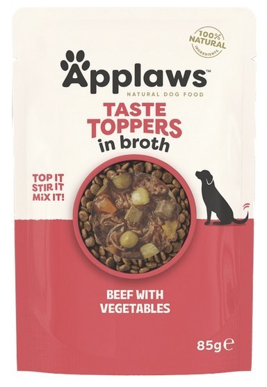 Applaws Taste Toppers Saszetka dla psa - wołowina, zielony groszek, bataty i czerwona papryka w sosie 85g