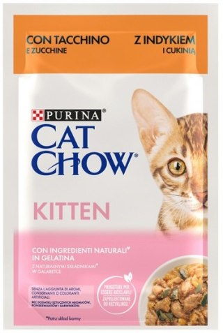 Purina Cat Chow Kitten Indyk i cukinia saszetki 3+1 GRATIS 4x85g